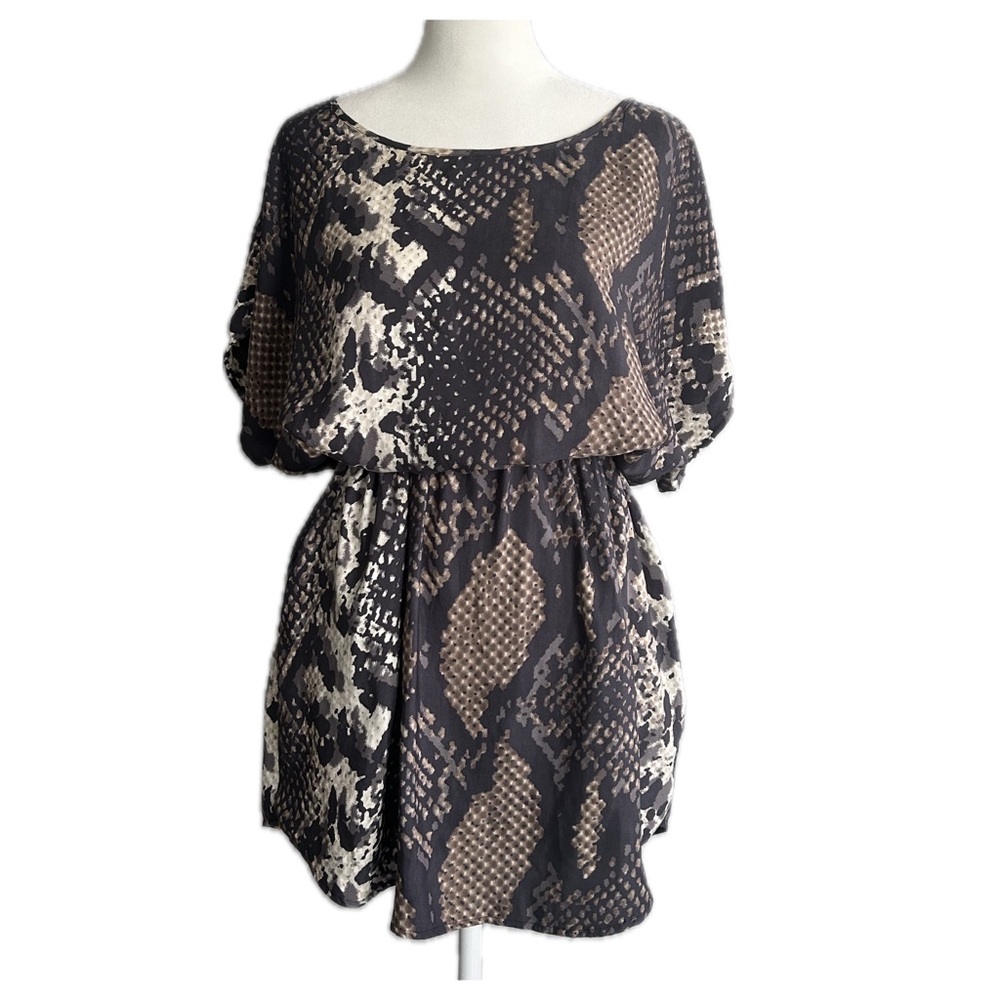 Express Silk Snake Print Mini Dress